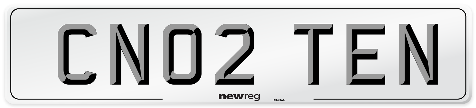 CN02 TEN Number Plate from New Reg